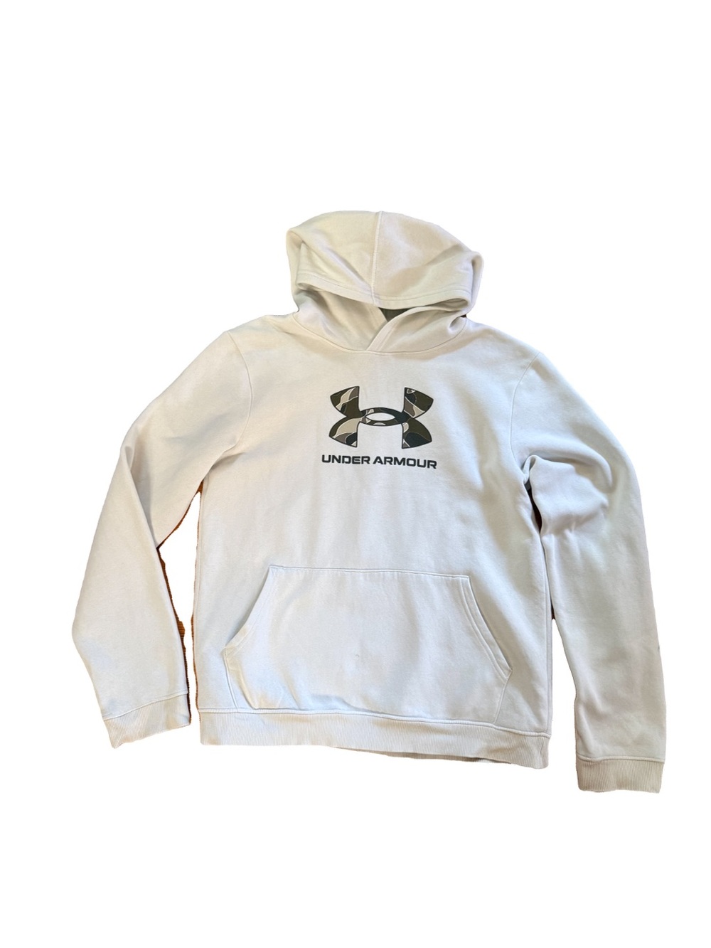 Under Armour Boys White/ Mint Hoodie with Camo Logo Youth XL